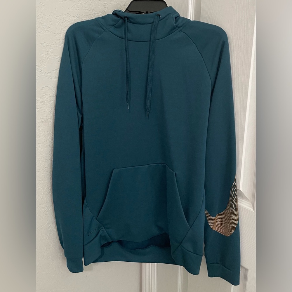 Nike Men’s Dri-Fit L/S Pullover Hoodie/Worn once-Sz M-Like New-Sleeve Swoosh